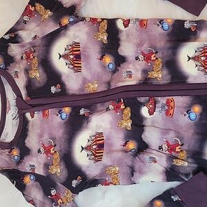 Free Birdees Bamboo Spooky Carnival Convertible Footie - Purple Print. 2T